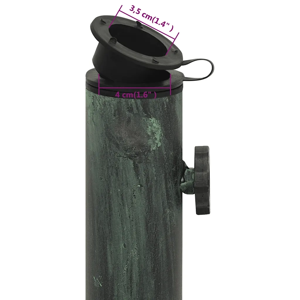 Base per Ombrellone-Supporto per ombrellone Verde 40x40x32 cm in Ghisa