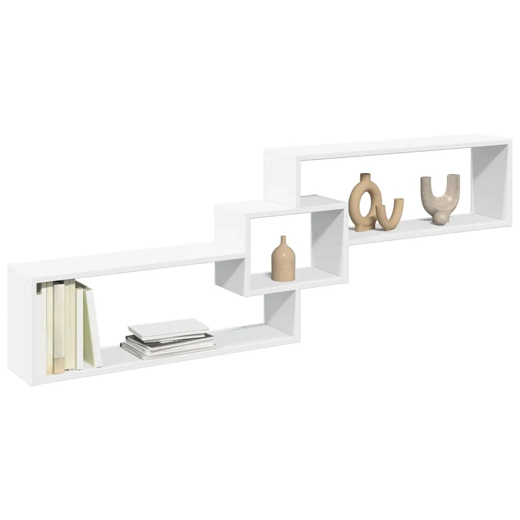 Armadietto a Muro | Mobile a Parete 158x18x53 cm Bianco in Legno Multistrato