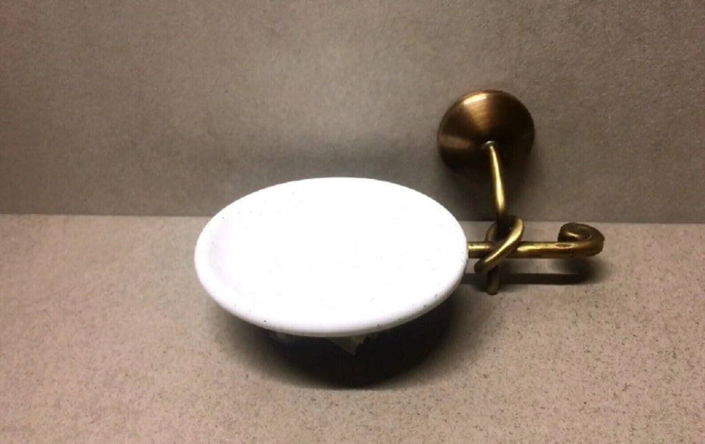 Porta Sapone Retro Bronzo Ceramic.Bianca Puntinata - Capannoli
