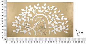 Pannello Maternity Oro 120x2x64 cm in Ferro MDF e Specchio Oro