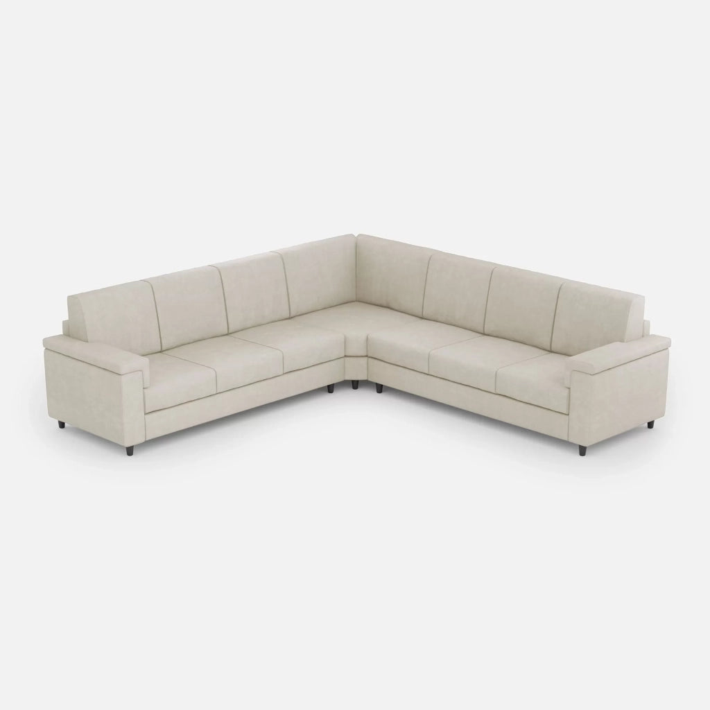 Divano marrak 3 posti  (tre sedute da 60cm) + angolo + divano 3 posti (tre sedute da 60cm) misure esterne l.286x286 | latte - Mobili 2G