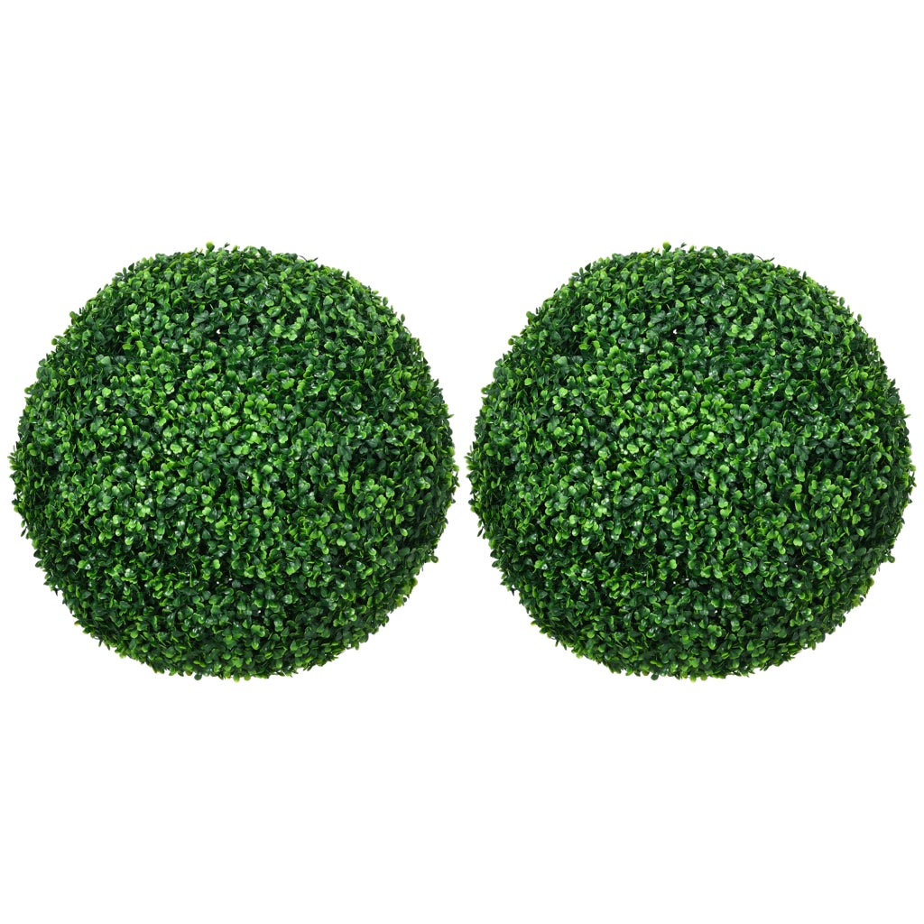 Sfera di bosso artificiale 2 pezzi in plastica verde Ø 50 cm con elementi a incastro per interni ed esterni