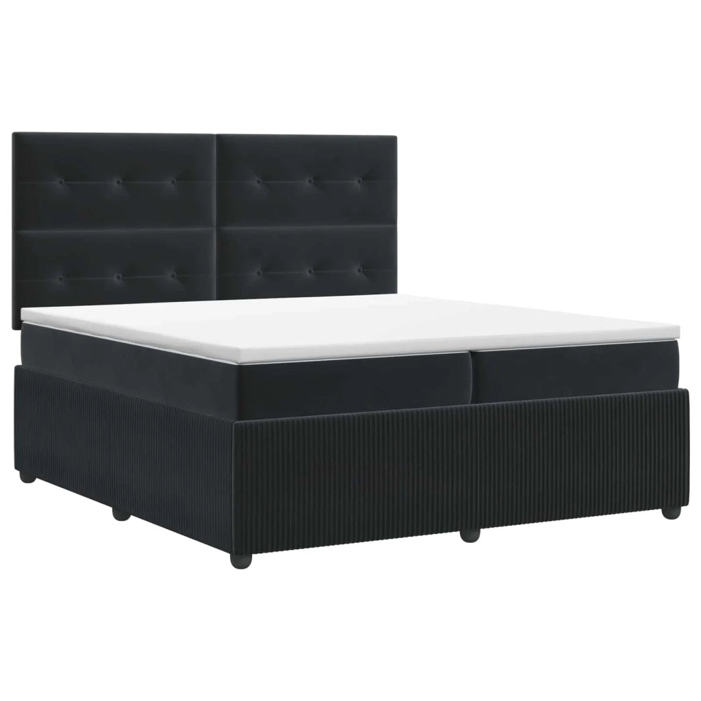 Letto box spring con materasso Nero 200 x 200 cm Velluto 3454675