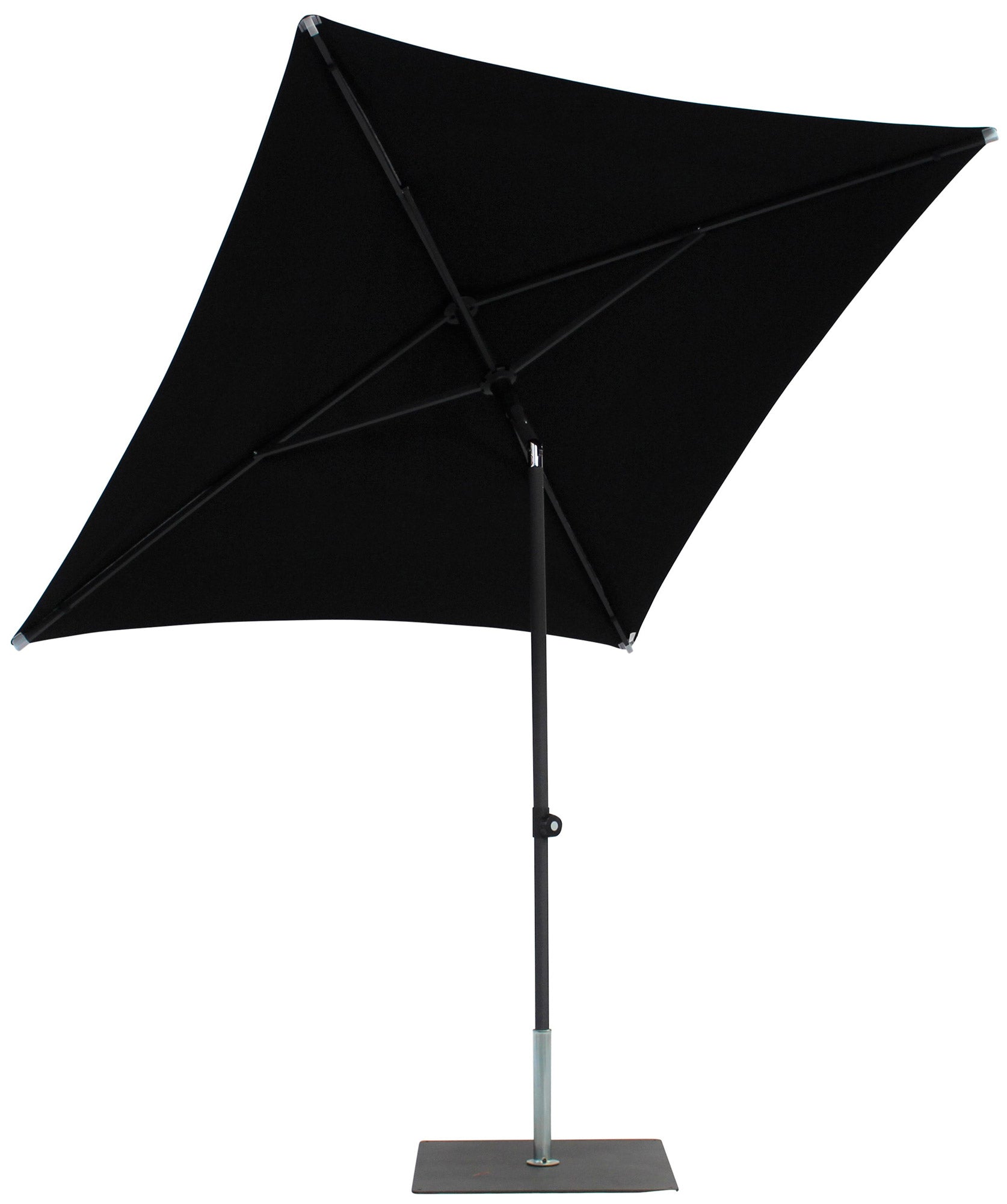 Ombrellone da Giardino 2x2 m Palo Ø38 mm in Alluminio Tessuto Olefin Trend Nero