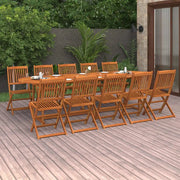 Set da Pranzo da Giardino 11 pz 280x90x75 cm Massello di Acacia 3086980