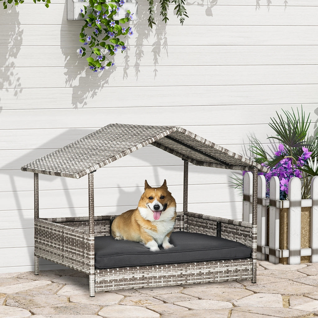 Cuccia per Cane per Interni con Cuscino Amovibile ¨C Zephmum ¨C Grigio 70x50x30