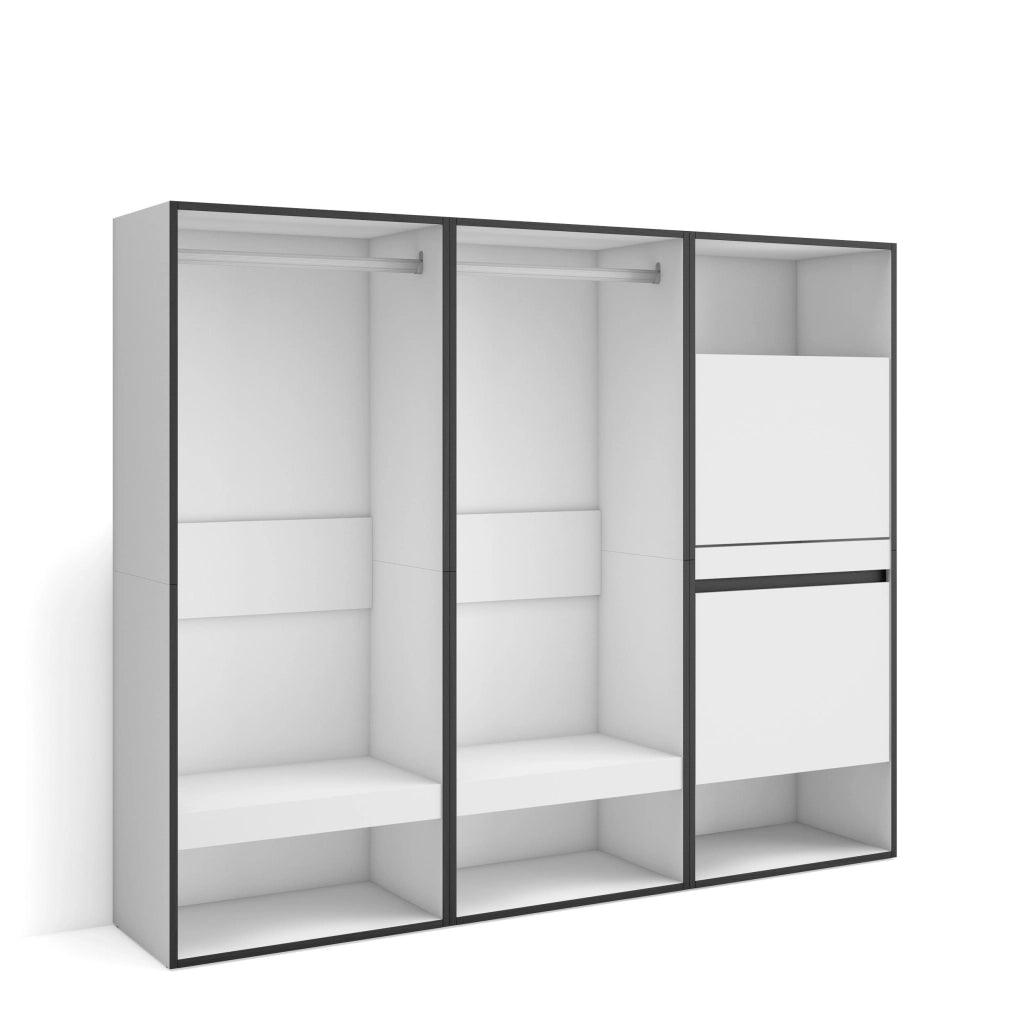 Armadio Aperto, 180x35x145cm, Camera da letto, Scarpiera, Bianco RF3487