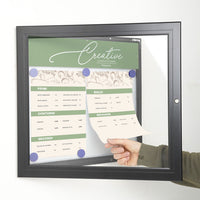 Bacheca con Apertura a Battente 51,5x48,7x2,3 cm in Alluminio Nera