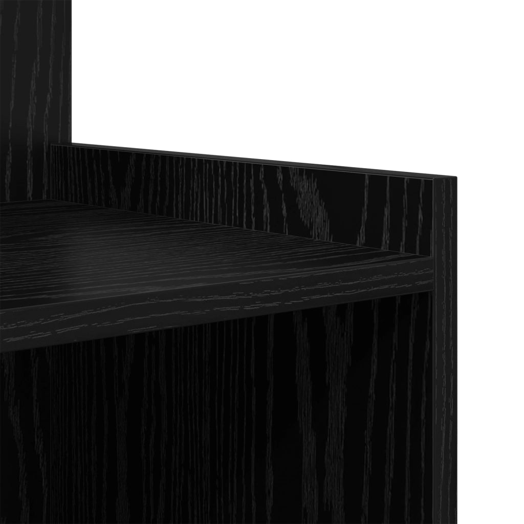 Comodino Rovere Nero 40x35x60 cm Legno ingegnerizzato