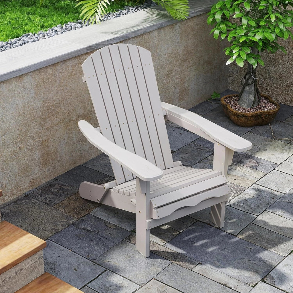 Set di 2/4 Sedie Adirondack Pieghevoli, Sedia da Esterno con Telaio in Legno di Abete, Schienale Alto e Braccioli Ergonomici, Sedia Adirondack per Patio Giardino Cortile Campeggio (1, Grigio)