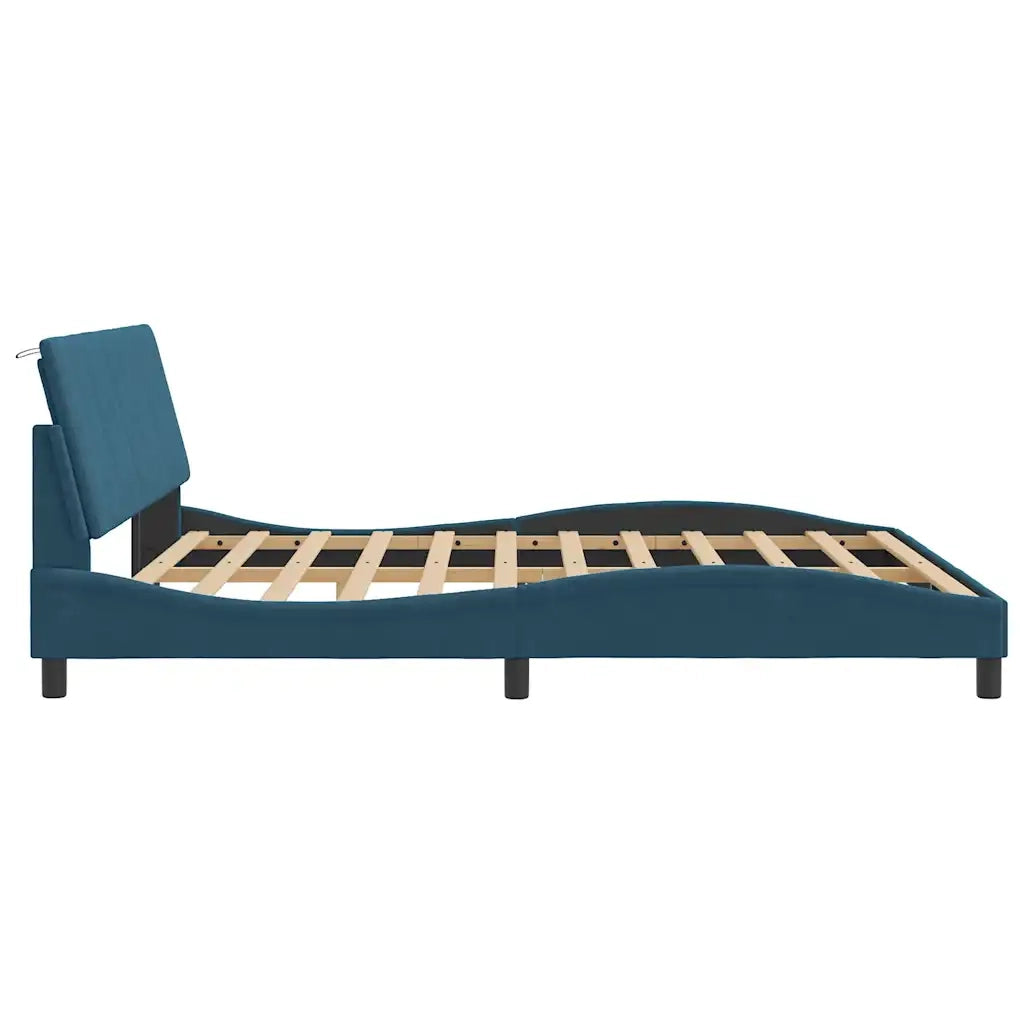 Giroletto senza Materasso Hanko Blu 180x200 cm in Velluto 3207865