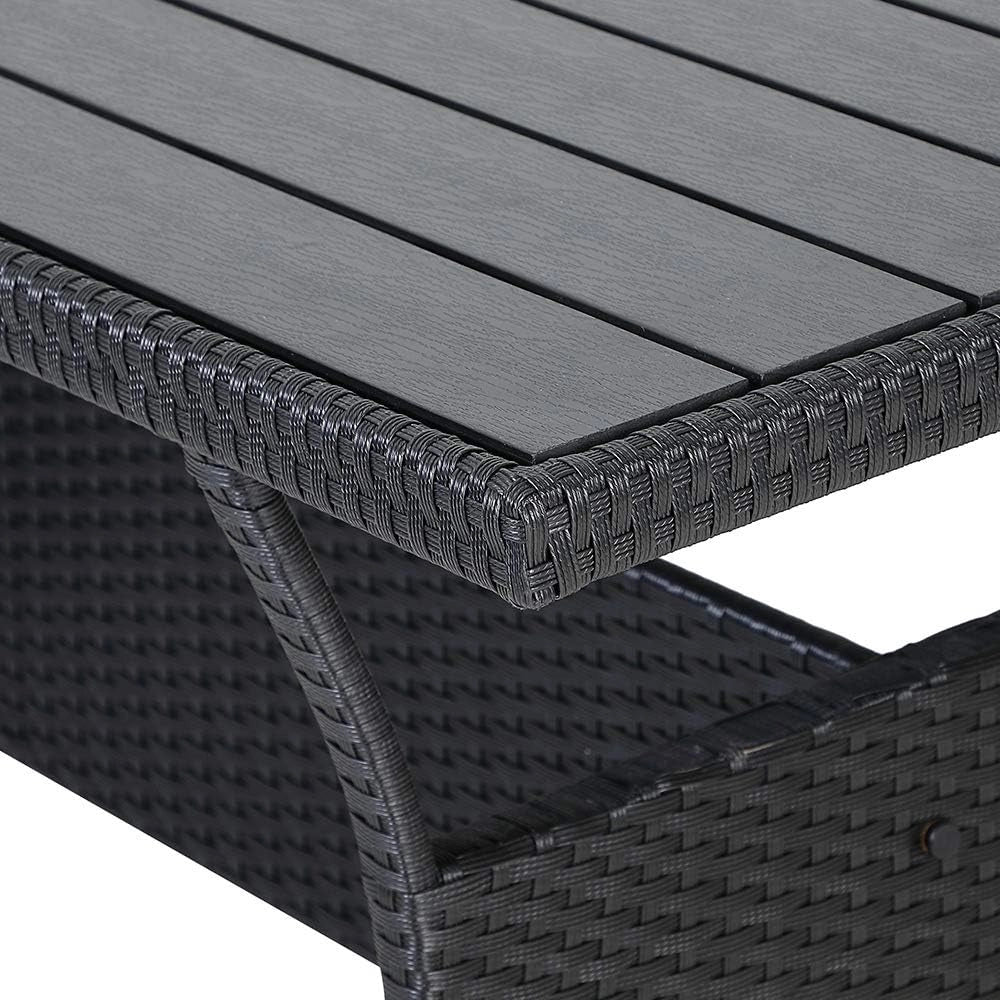 Gruppo Mobili da Esterno Giardino Polyrattan Salottino Lounge in WPC Tavolo Panca Angolo Sgabello Poltrona 9 Persone