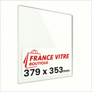 379 x 353 x 4 mm - Vetro per stufa a legna - vetro camino di ricambio - vetro per caminetto resistente al fuoco - France Vitre