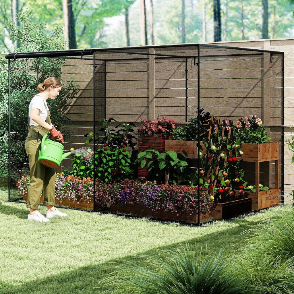 Serra da Giardino, Mini Serra da Balcone per Proteggere Piante e Fiori con Rete Traspirante ad Alta Densità, Robusti Tubi Metallici, Connettori Rinforzati e Borsa