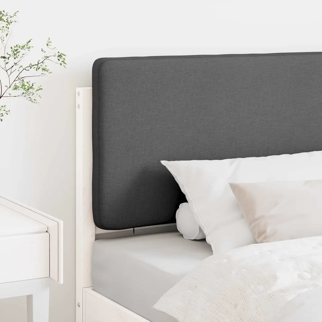 Testiera imbottita Bianco e grigio chiaro 80 cm Pino massello