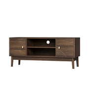 Mobile TV con vani e passacavi - per soggiorno - 110×40×48 cm - in MDF - noce