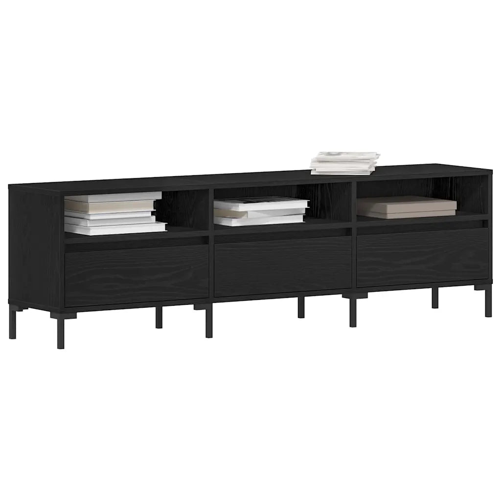 Mobile TV Rovere Nero 150 x 30 x 44,5 cm Legno multistrato 862878