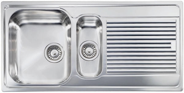 Lavello ZENITH 100x50 2 vasche sinistre+ gocciolatoio ACCIAIO INOX 011245.S1.01.2018