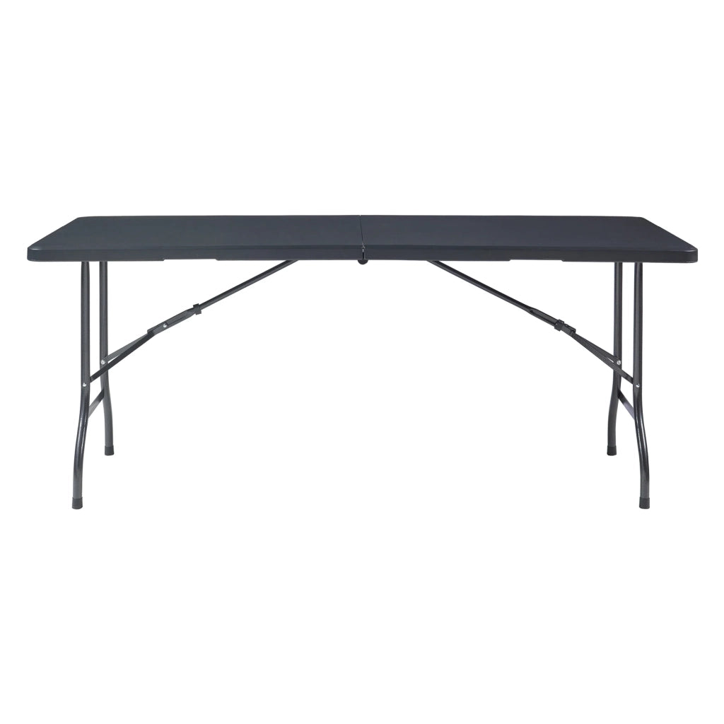 Tavolo pieghevole con piano rettangolare 180 x 75 x 72 cm nero 03_0011090