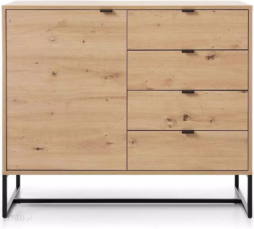 MOBILE CASSETTIERA COMO' C. DA LETTO SOGGIORNO QUERCIA NERO 103x89x39cm AMBER