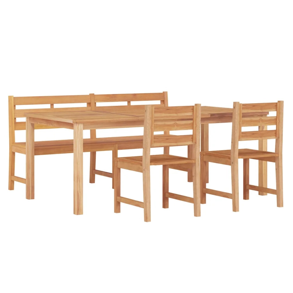 Set da Pranzo per Giardino 4 pz in Legno Massello di Teak 3157203