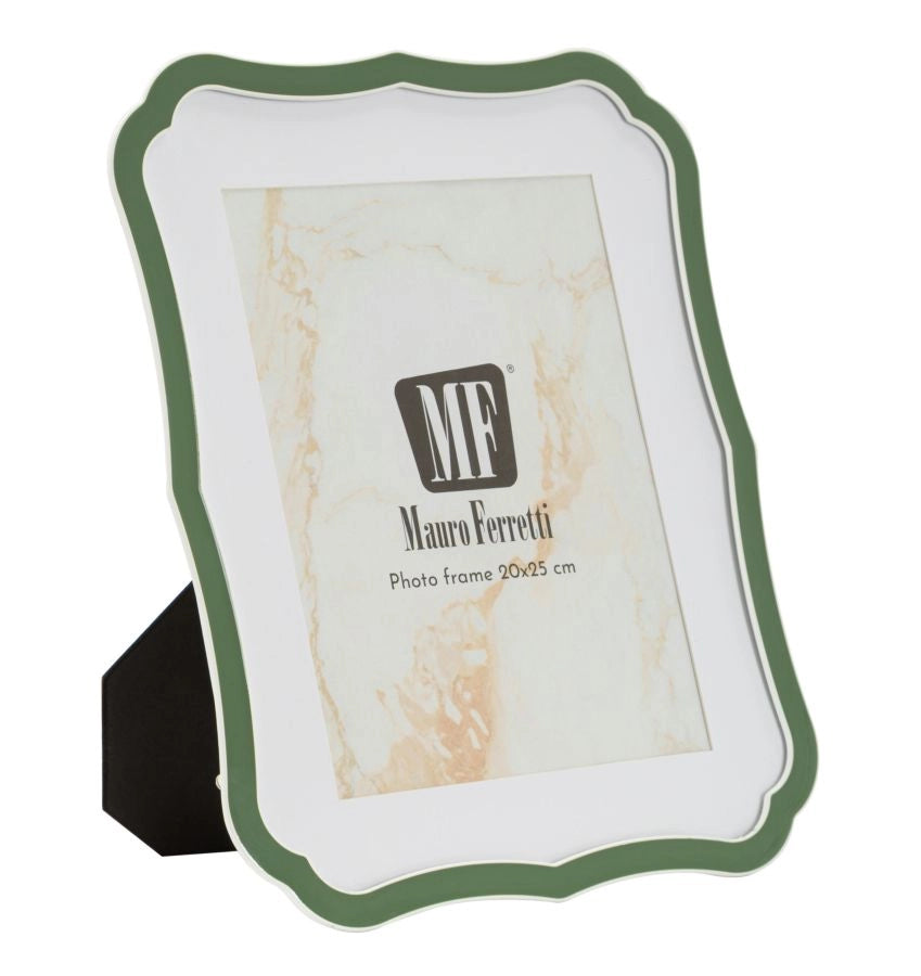 Cornice Margot Verde 22,1x1,4x27,2 cm in Zinco e Vetro Verde e Argento