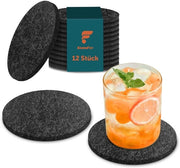 Set di 12 Sostegni per Bicchieri, Sostegni Ronde in Velluto per Bicchieri, Sostegni Antiscivolo Resistenti al Calore e Lavabili, Sostegni per Bicchieri, Bicchieri, Calici