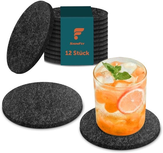 Set di 12 Sostegni per Bicchieri, Sostegni Ronde in Velluto per Bicchieri, Sostegni Antiscivolo Resistenti al Calore e Lavabili, Sostegni per Bicchieri, Bicchieri, Calici