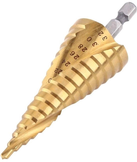 Trapano a Titanio - 4-32mm - Acciaio di Alta Qualità - Bocchetta a Stella - Resistente ai Colpi - Per Fogli Sottili di Acciaio - Trapano per Acciaio