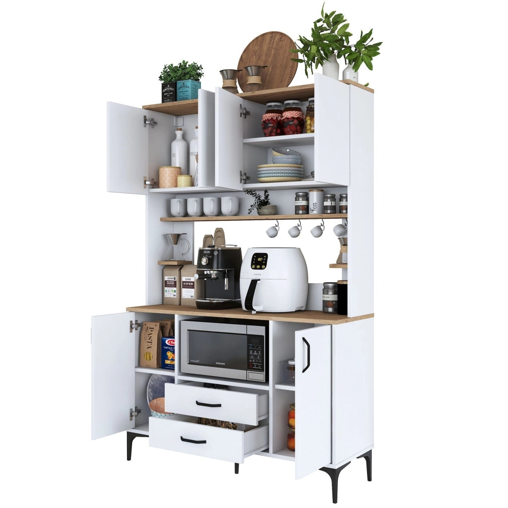 Madia Mairag, Credenza 4 Ripiani, 120x40x184h cm Biano
