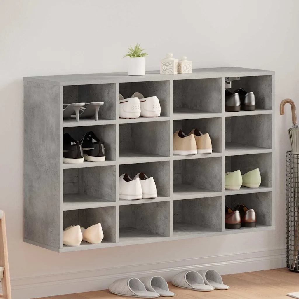 vidaXL Scarpiera Grigio cemento 103 x 30 x 67 cm Legno multistrato