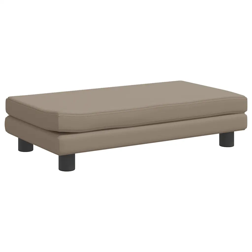 Divano Bambini Poggiapiedi-Sofa-Divanetto Bambini Cappuccino 100x50x30 cm Similpelle