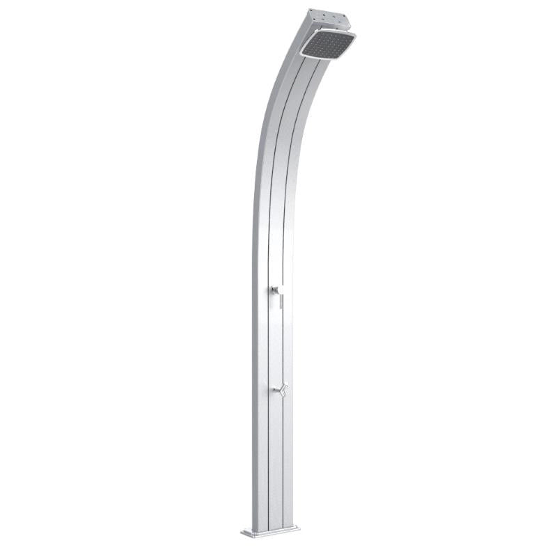 Doccia Solare In Alluminio Spring Alluminio 30 Litri Con Lavapiedi Colore Inox Paint Cv-A120/9007