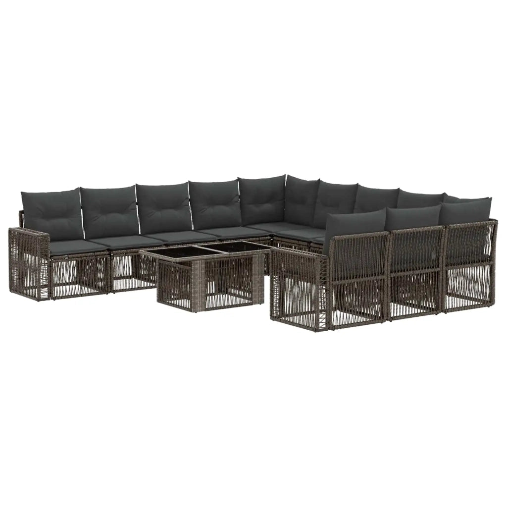 Set Divano da Giardino 12 pz Grigio e Grigio Scuro polyrattan 3436856