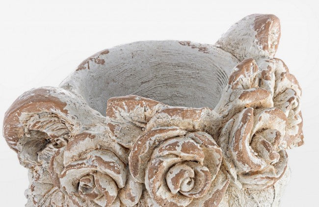 Vaso a Forma di Testa Leone Ø37x44h cm Magnesia