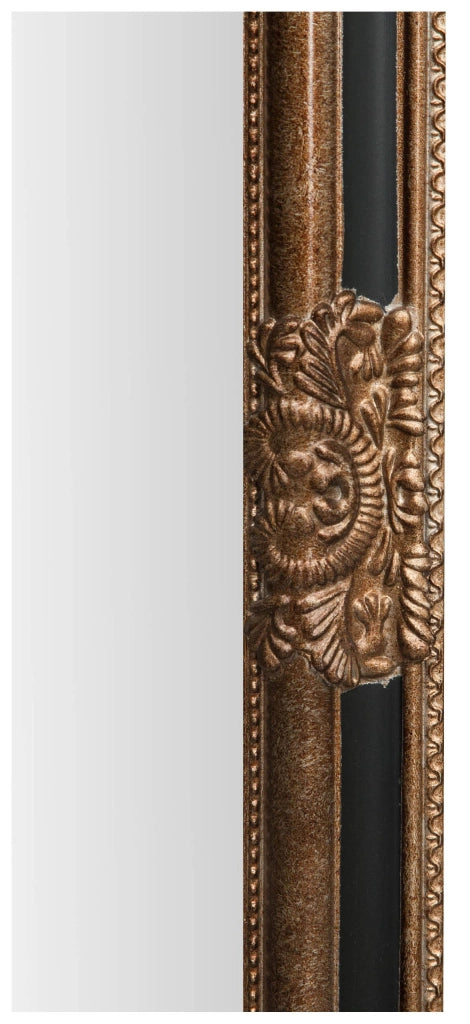 Biscottini Specchiera da terra L40xPR4xH170 cm finitura argento e nero anticato. struttura