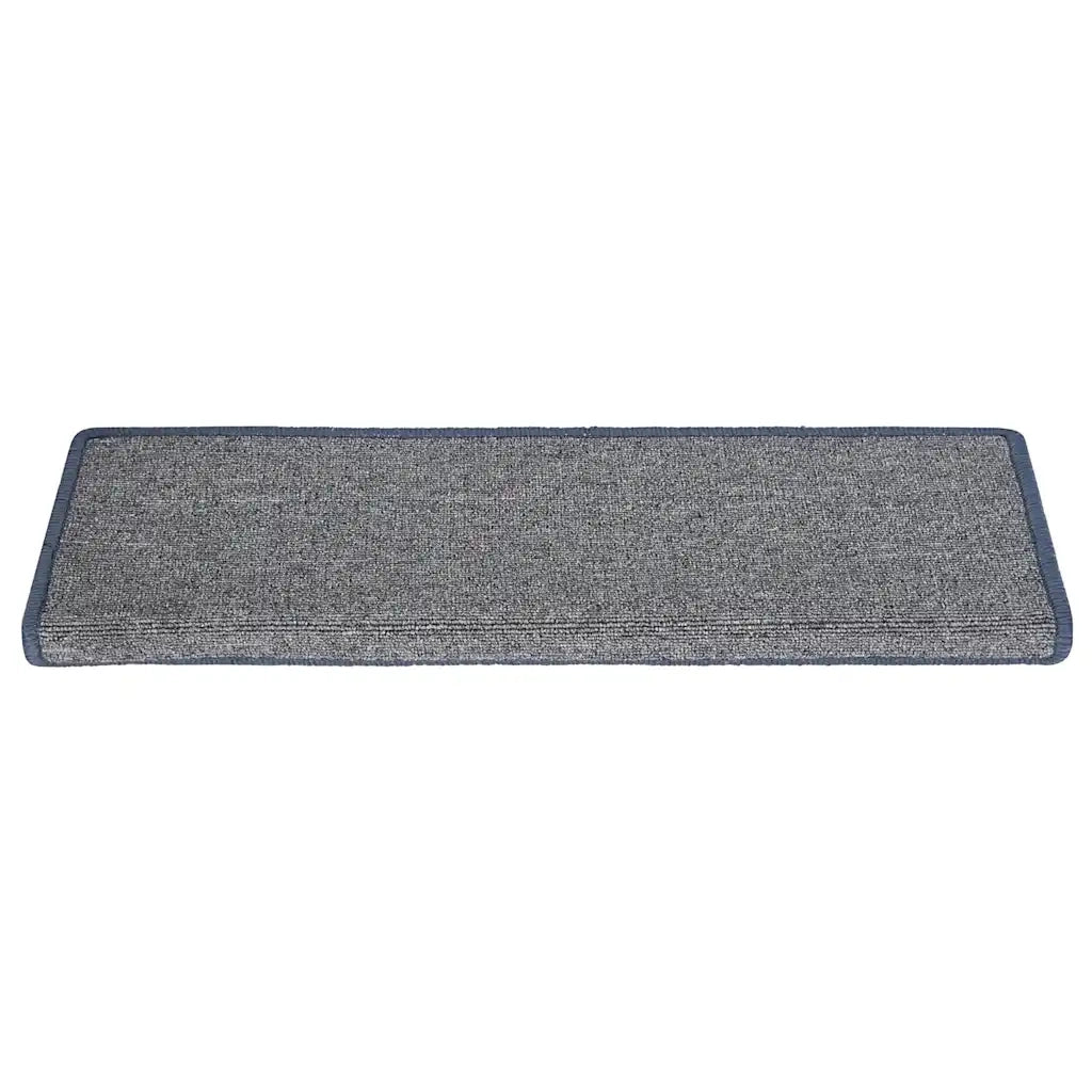 Tappetini per scale 15 pz | Gradini per Scale 65x21x4 cm Grigio chiaro e blu con bordo rettangolare