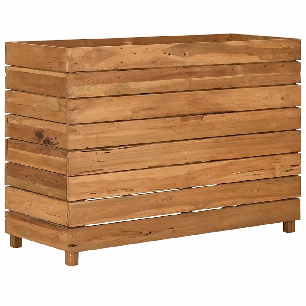 Letto Rialzato 100x40x72 cm Legno di Teak di Recupero e Acciaio