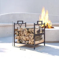 Portalegna per interni in Metallo, 42,5 x 33,5 x 43 cm, Nero