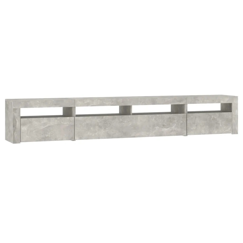 Mobile Porta TV con Luci LED Grigio Cemento 240x35x40 cm 3152725