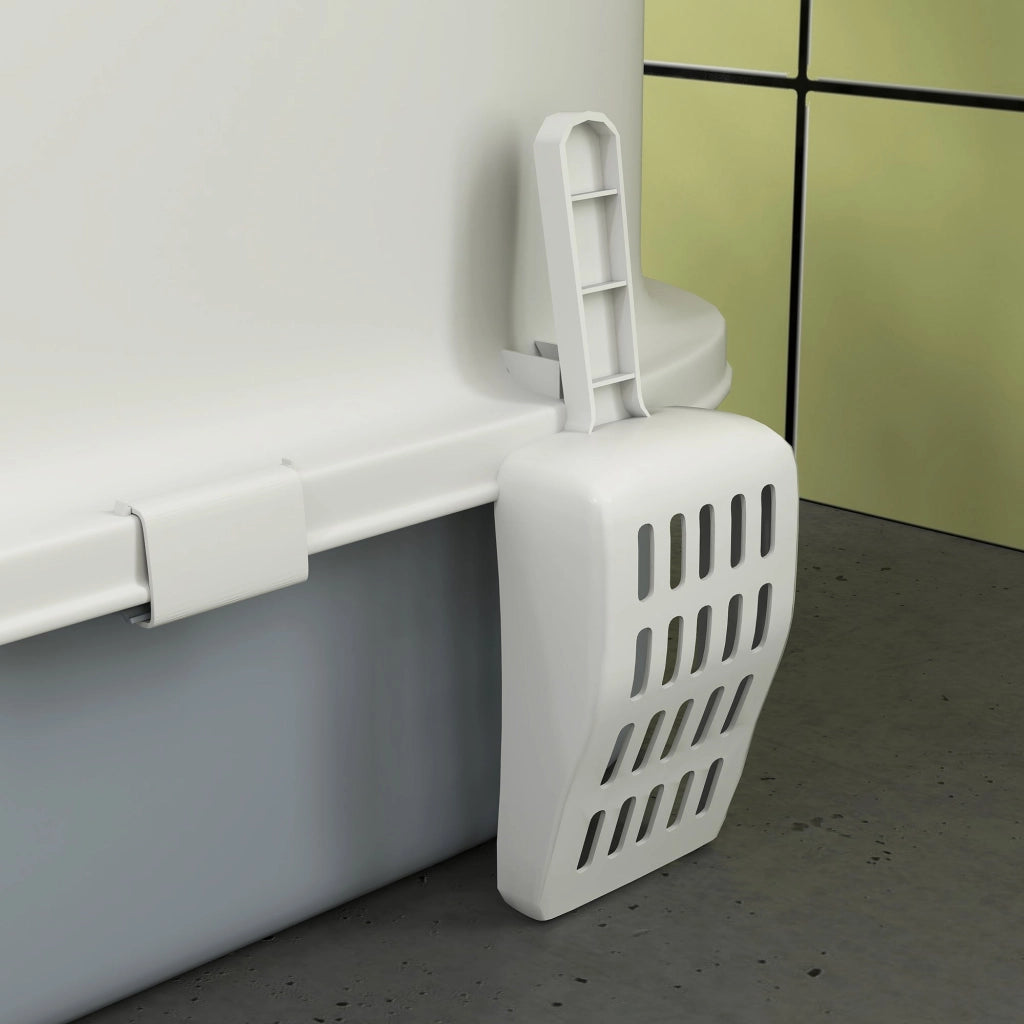 Lettiera per Gatti Chiusa 40,5x52,5x42,5 cm con 2 Porte e Vassoio Estraibile Grigio