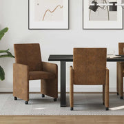 Sedie da Pranzo con Ruote 2 pcs Marrone 57 x 66 x 94 cm 42017825
