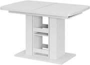 tavolo da pranzo allungabile Fenaro, Bianco, 120 x 80 cm, allungabile con estrazione sincronizzata per lunghezza tavolo variabile