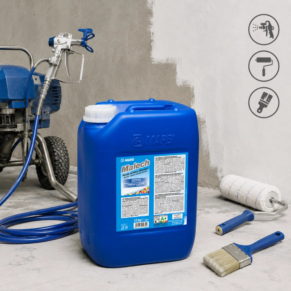 Mapei malech fondo acrilico all'acqua per superfici murali 10 kg