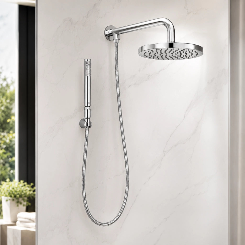 Braccio Doccia Con Soffione E Doccetta Zoe Renovation Bossini Ottone Cromato