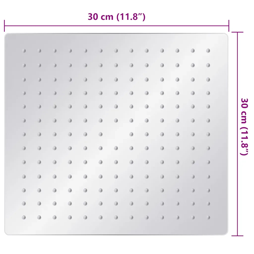 Testa Doccia a Pioggia in Acciaio Inox 304 30x30cm Quadrata