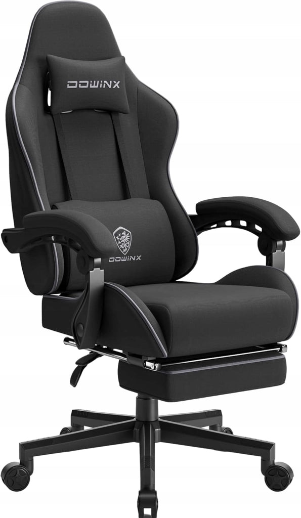 Sedia Gaming DOWINX Nera con Molle Insacchettate; Poggiapiedi e Schienale 90°-135°