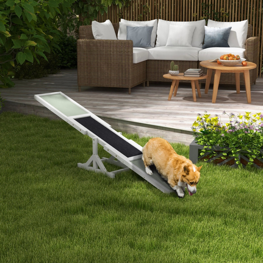 Attrezzatura per Allenamento Cani Agility ¨C zephmum ¨C 180x30x30 cm Grigio Bianco