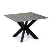 Tavolino Metallo Top Pietra Sinterizzata Grigio Cm 65x65h45