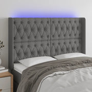Testiera a LED-Testata con LED GrigioScuro 163x16x118/128cm inTessuto 819358